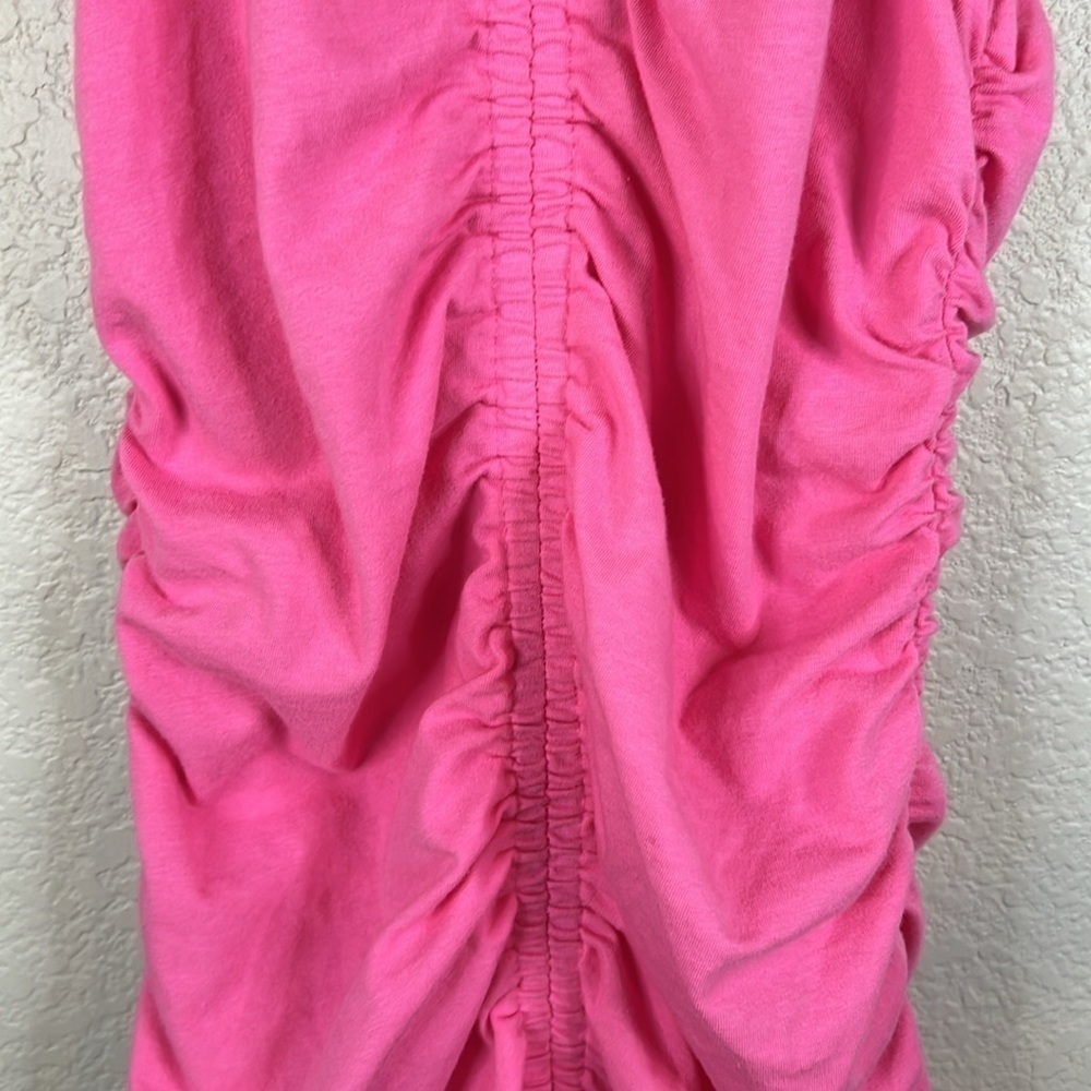 Monrow Revolve Pink Ruched High Neck Bodycon Dress Size S - Picture 5 of 7